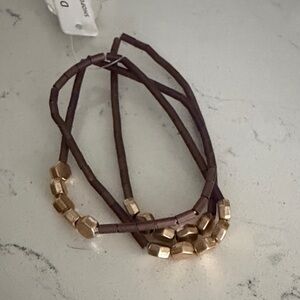 Dress Up Purple and Gold Multi-Strand Braco